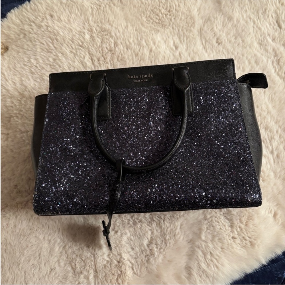 GUC Kate Spade Black Glitter Satchel - Picture 2 of 7